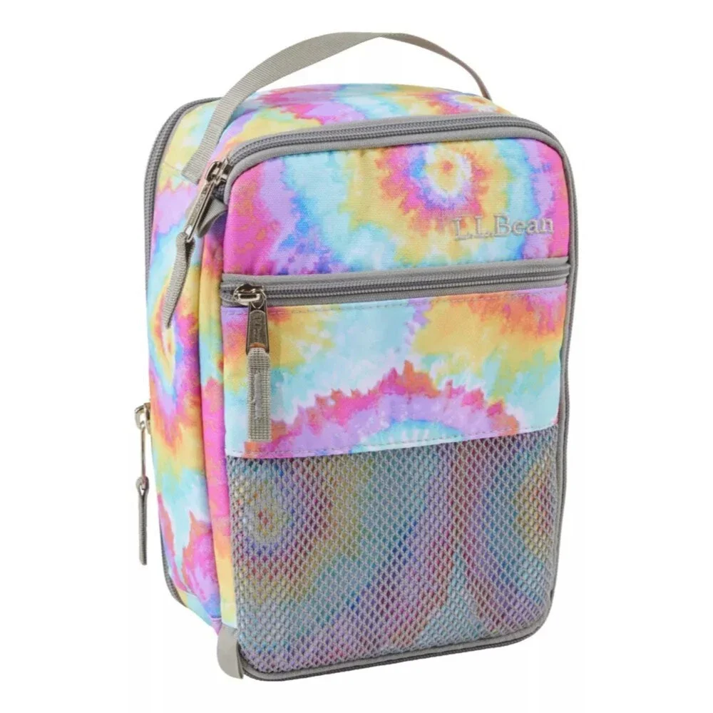 L.L.Bean Expandable Kids Multi Tie Dye Zip Around Adjustable Lunch Box GBO3350